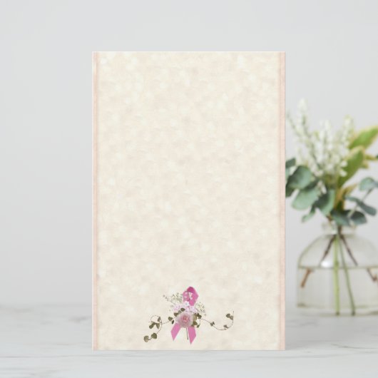 Het roze lint briefpapier (Staand voorkant)