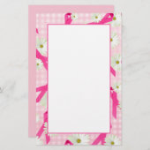 Het roze lint en madeliefjes briefpapier (Voorkant / Achterkant)