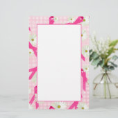 Het roze lint en madeliefjes briefpapier (Staand voorkant)
