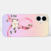 Het roze lint met klimop Case-Mate iPhone case (Achterkant (horizontaal))
