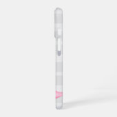 Het roze lint met klimop op een geruit motief iPhone 16 hoesje (Linkerkant)
