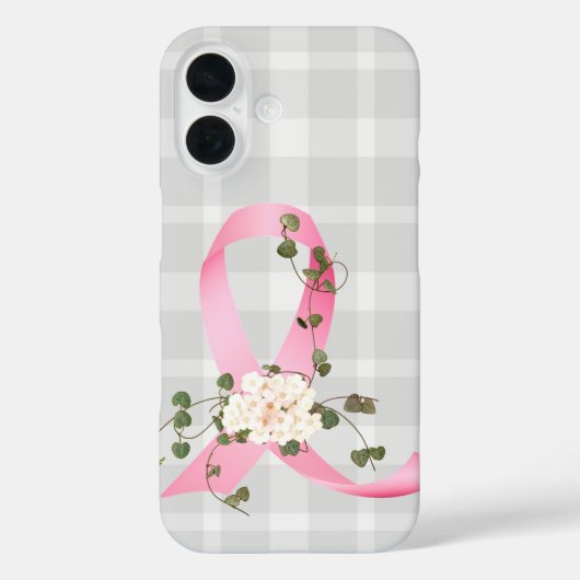 Het roze lint met klimop op Plaid Case-Mate iPhone Case (Achterkant)
