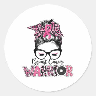 Het roze lintje borst waanzin mes ronde sticker
