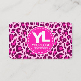 Het roze Logo-luipaard printpatroon Visitekaartje