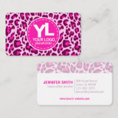 Het roze Logo-luipaard printpatroon Visitekaartje (Voorkant / Achterkant)