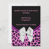 Het roze Loopard Wedding sparen de Uitnodiging van (Achterkant)