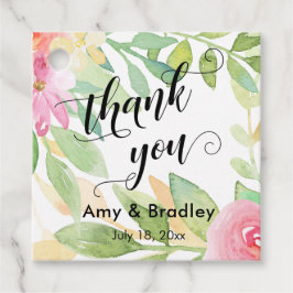 Het roze Manuscript van de Bloemen Dank u Geperson Bedankjes Labels