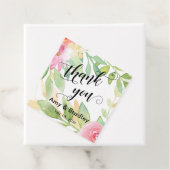 Het roze Manuscript van de Bloemen Dank u Geperson Bedankjes Labels (In situ)