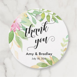 Het roze Manuscript van de Bloemen Dank u Geperson Bedankjes Labels