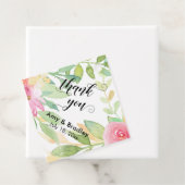 Het roze Manuscript van de Bloemen Dank u Geperson Bedankjes Labels (In situ)