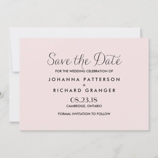 Het roze Manuscript van de Dainty sparen Onze Aank Save The Date (Achterkant)