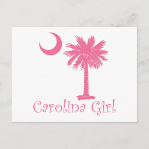Het roze Meisje Palmetto van Carolina Briefkaart