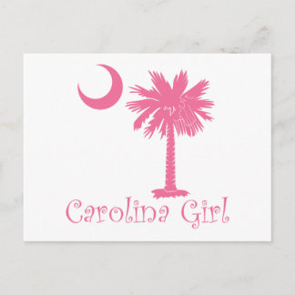 Het roze Meisje Palmetto van Carolina Briefkaart