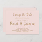 Het roze minimale manuscript verandert de datumuit kaart (Voorkant / Achterkant)