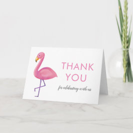 Het roze Moderne Baby shower van de Flamingo dankt Bedankkaart