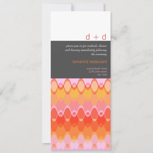 Het roze Moderne Huwelijk van het Patroon van Mod. Kaart (Achterkant)