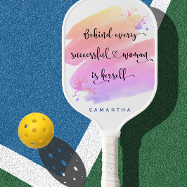 Het roze monogram van de Waterverf van het citaat  Pickleball Paddle