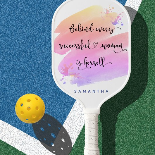 Het roze monogram van de Waterverf van het citaat Pickleball Paddle
