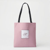 Het roze Monogram van het Manuscript van het Patro Tote Bag (Voorkant)