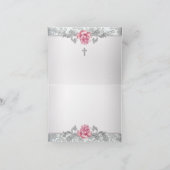 Het roze nam Damast dankt u toe Bedankkaart (Binnen)