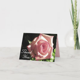 Het roze nam dankt u Notecard toe Bedankkaart