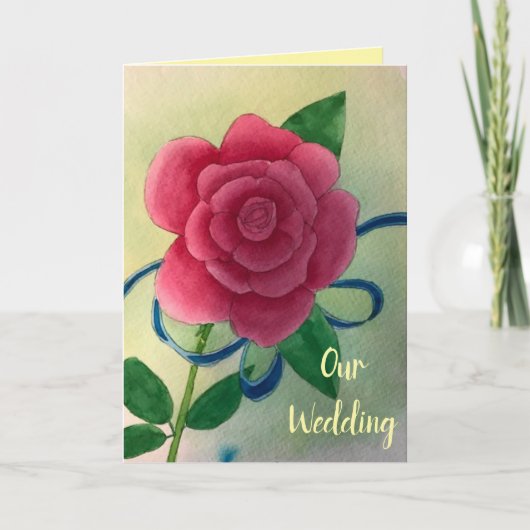 Het roze nam de Blauwe Kaarten van de Uitnodiging (Voorkant)