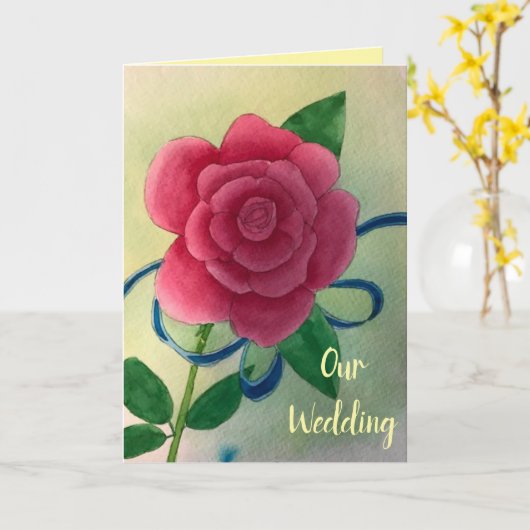 Het roze nam de Blauwe Kaarten van de Uitnodiging (Gele Bloem)