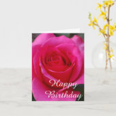 Het roze nam de Kaart van de Verjaardag toe (Gele Bloem)