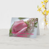 Het roze nam en parels toe kaart (Gele Bloem)