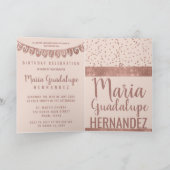 Het roze nam Goud schittert de Foto Quinceañera (Binnen)