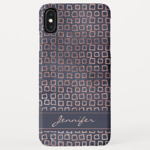 Het roze nam Gouden Marineblauw Geometrisch Case-Mate iPhone Case