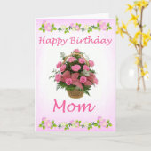 Het roze nam het Gelukkige Wenskaart van het Mamma Kaart (Gele Bloem)