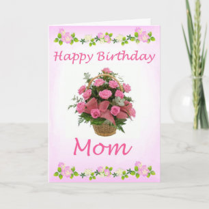 Het roze nam het Gelukkige Wenskaart van het Mamma Kaart