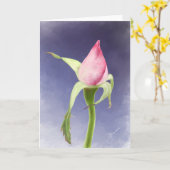 Het roze nam Knop toe Kaart (Gele Bloem)