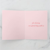 Het roze nam knophuwelijk toe de grote foto u bedankkaart (Binnen)