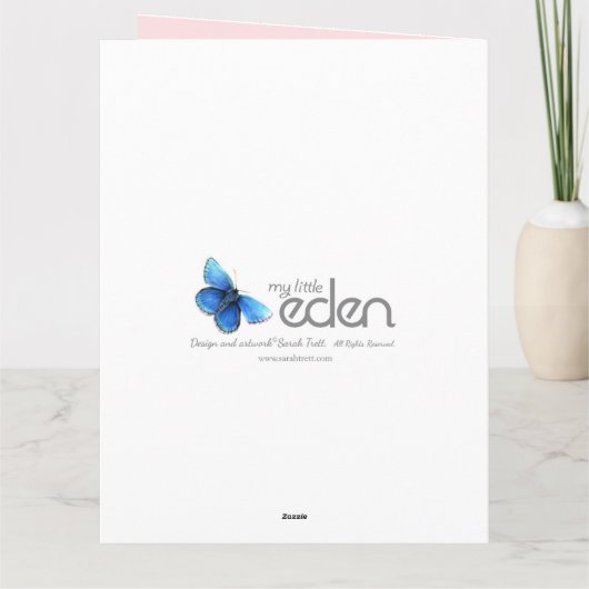 Het roze nam knophuwelijk toe de grote foto u bedankkaart (Achterkant)