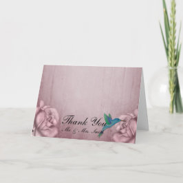 Het roze nam Kolibrie dankt u kaardt toe Bedankkaart