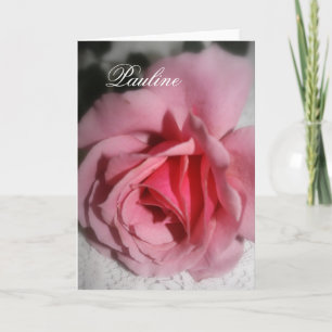 Het roze nam Pauline het Wenskaart van de Naam toe Kaart