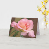 Het roze nam Wenskaart toe Kaart (Gele Bloem)