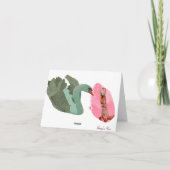 Het Roze & Olijf Zwanen Gepersonaliseerde Notecard Notitiekaartje (Achterkant)