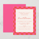 Het roze Oranje Baby shower van het Controlebord v (Voorkant / Achterkant)