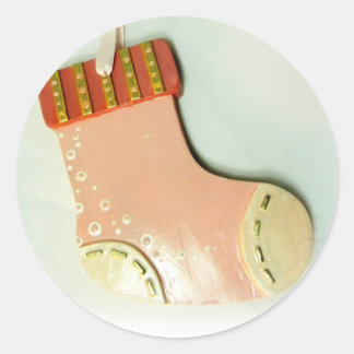 Het roze Ornament van de Sok Ronde Sticker