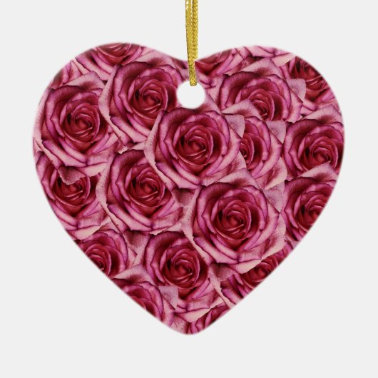 Het roze Ornament van Kerstmis van Rozen (Voorkant)