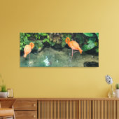 Het roze paar canvas afdruk (Insitu (Woonkamer))