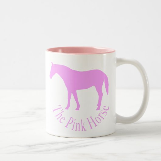 Het roze paard tweekleurige koffiemok (Rechts)