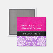 Het roze Paarse Damast bewaart de Magneet van de (Voorkant / Achterkant)