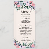 Het roze Paarse en Groene Floral Waterverf Wedding Kaart (Voorkant / Achterkant)