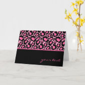 Het roze Patroon van de Luipaard Kaart (Gele Bloem)