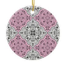 Het roze Patroon van Rococo's bloeit