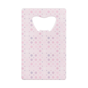 Het roze Patroon van Stippen op Roze Creditkaart Flessenopener